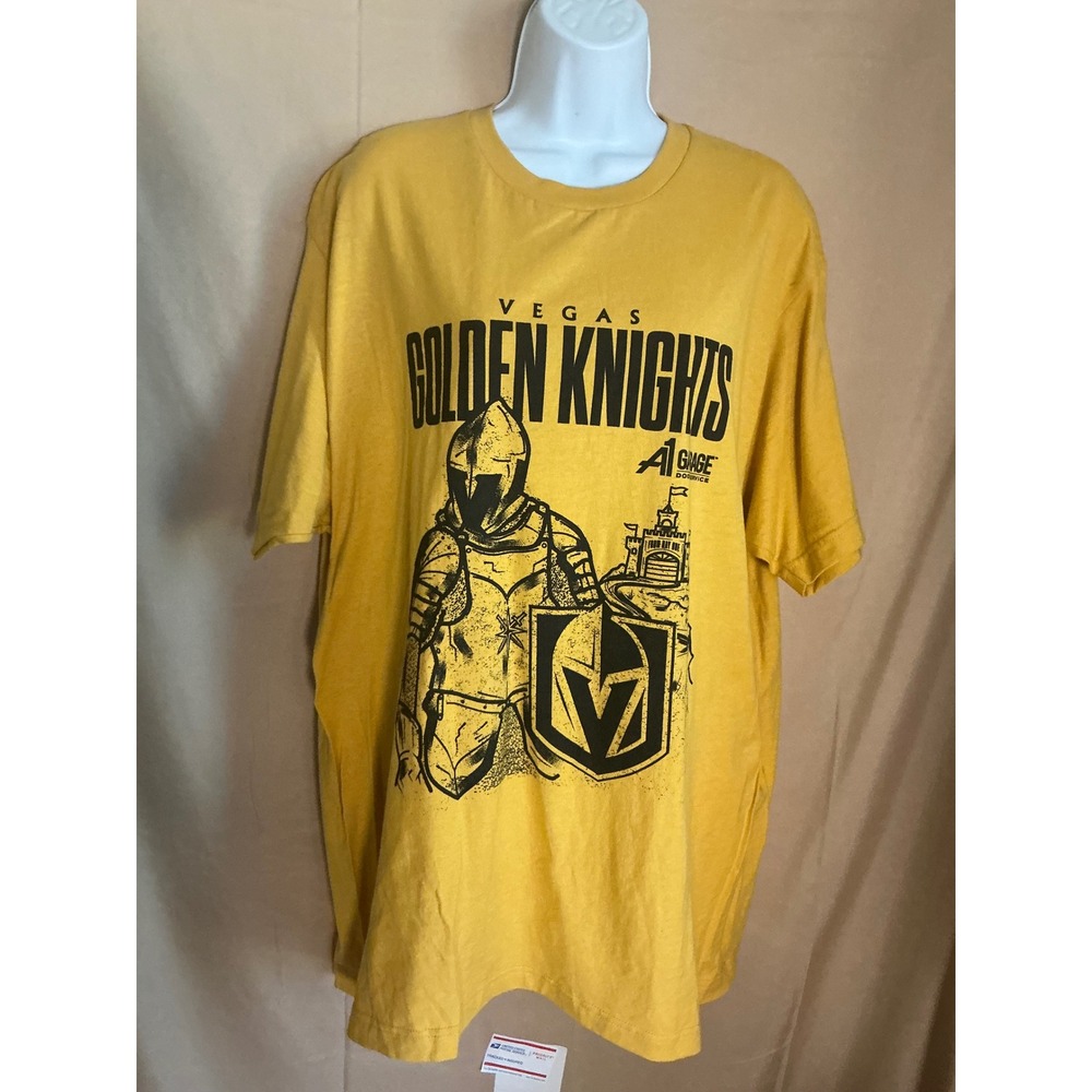 Tultex Vegas Golden Knights T-Shirt Mens XL Yellow Excellent Graphic Tee NHL